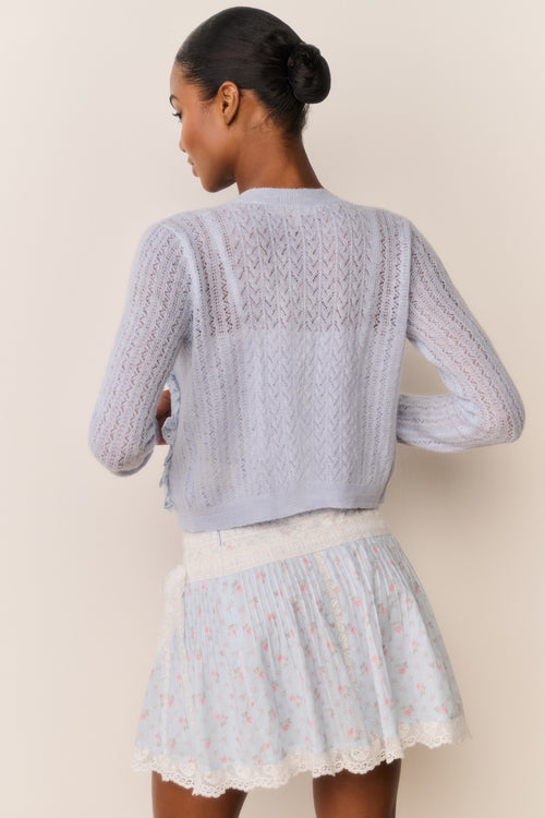 Melisse Eyelet Ruffle Cardigan