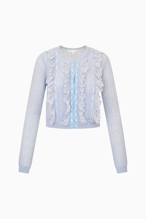 Melisse Eyelet Ruffle Cardigan
