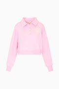 Pink polo long sleeve on a white background sweater