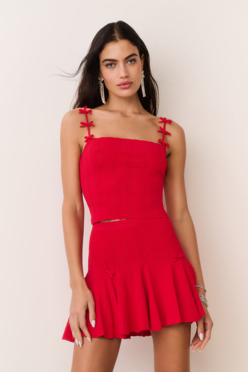 Meryl Rib Pointelle Mini Skirt