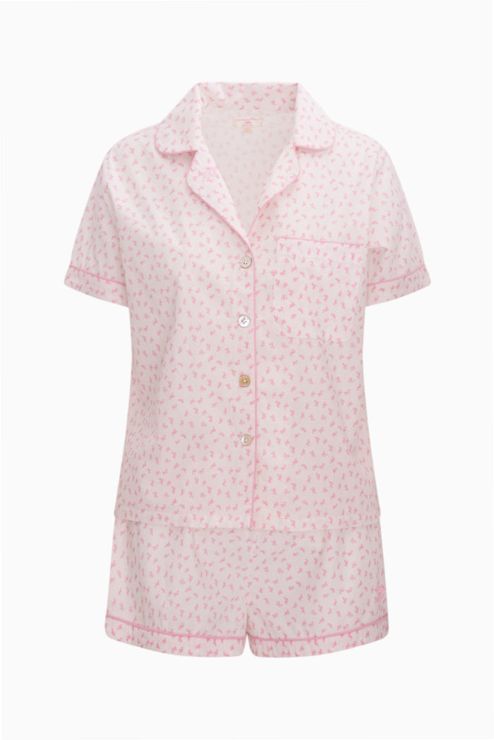 Pink patterned pajama set on a white background - Customized