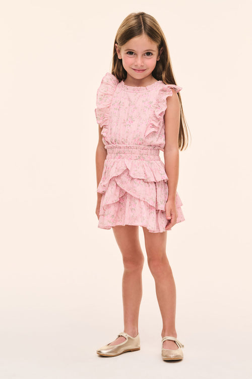 Little Girls Winding Floral Decker Dress