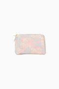 Pouch with a floral pattern on a white background