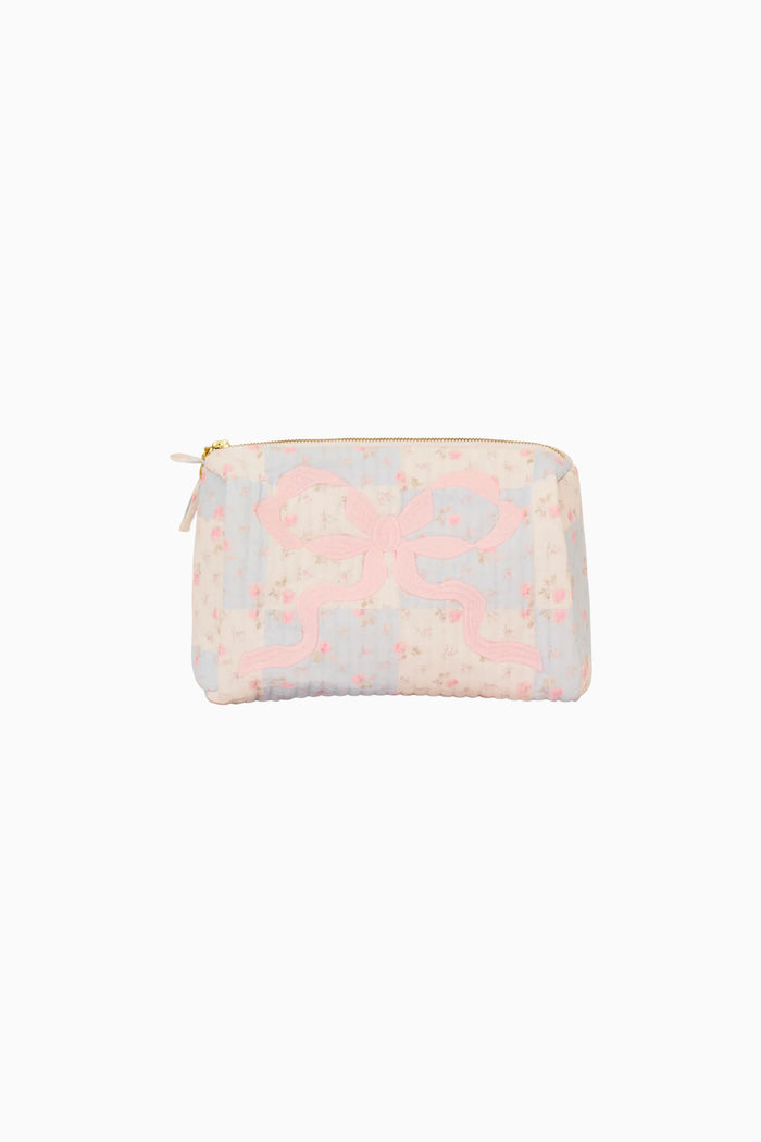 Pouch with a floral pattern on a white background