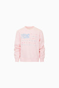 Pink sweatshirt with American Flag graphic design on a white background