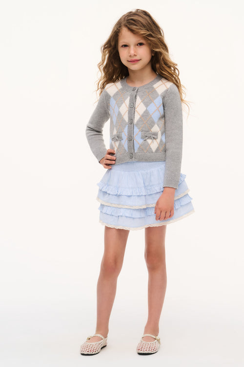 Little Girls Blue Cotton Billie Skirt