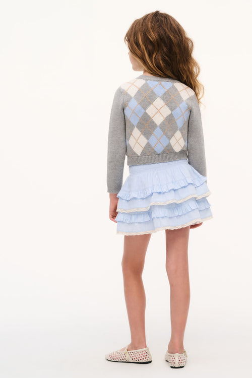 Little Girls Blue Cotton Billie Skirt