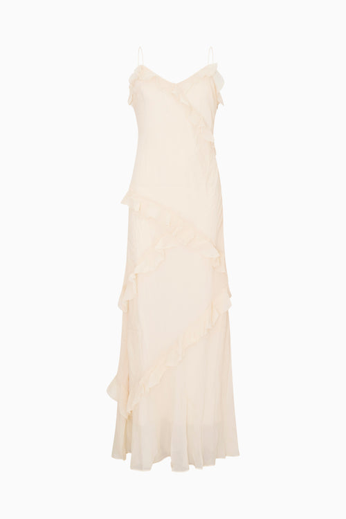 White evening gown on a white background
