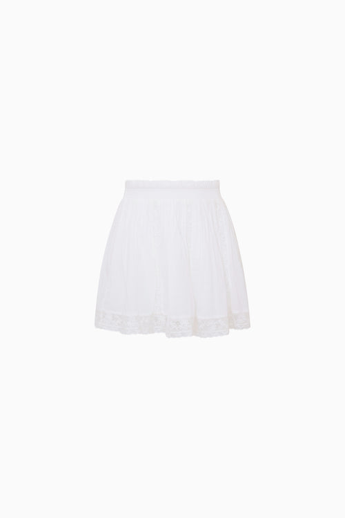 White lace skirt on a white background
