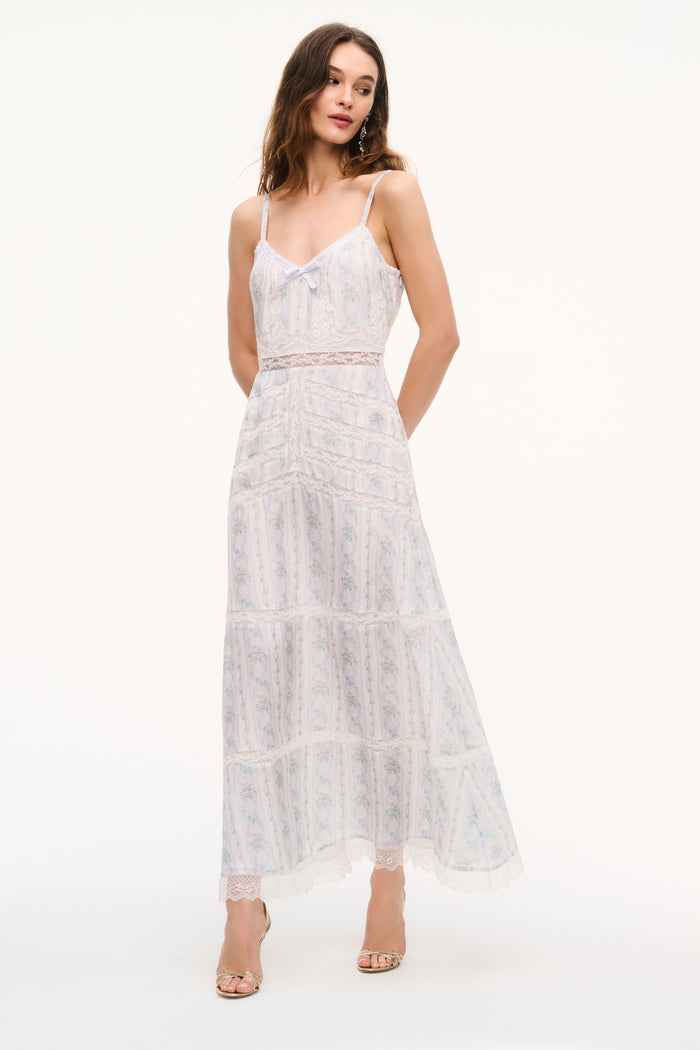 Mirabeline Silk Lace-Trimmed Maxi Dress