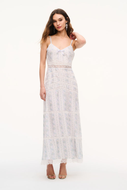 Mirabeline Silk Lace-Trimmed Maxi Dress