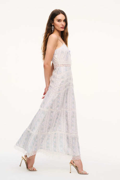 Mirabeline Silk Lace-Trimmed Maxi Dress