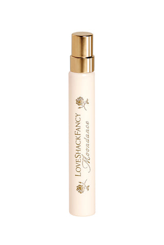 Moondance eau de parfum travel spray, cream bottle with gold spray cap