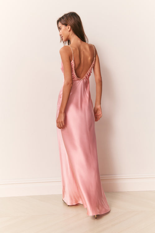 Mystara Satin Maxi Dress