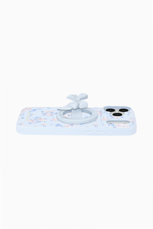 Case-Mate x LoveShackFancy Magnetic Bow Phone Loop Grip Works With MagSafe - Blue
