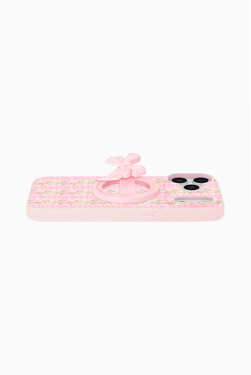Case-Mate x LoveShackFancy Magnetic Bow Phone Loop Grip Works With MagSafe - Pink