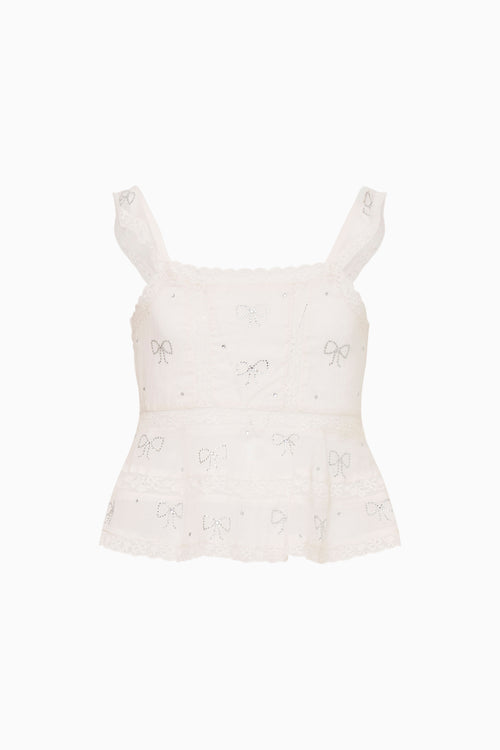 Tween Melsy Crystal Bow Cotton Top