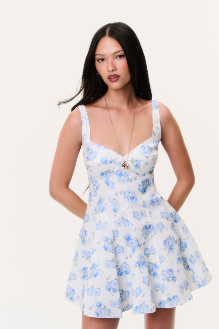 Nabi Linen Floral Mini Dress
