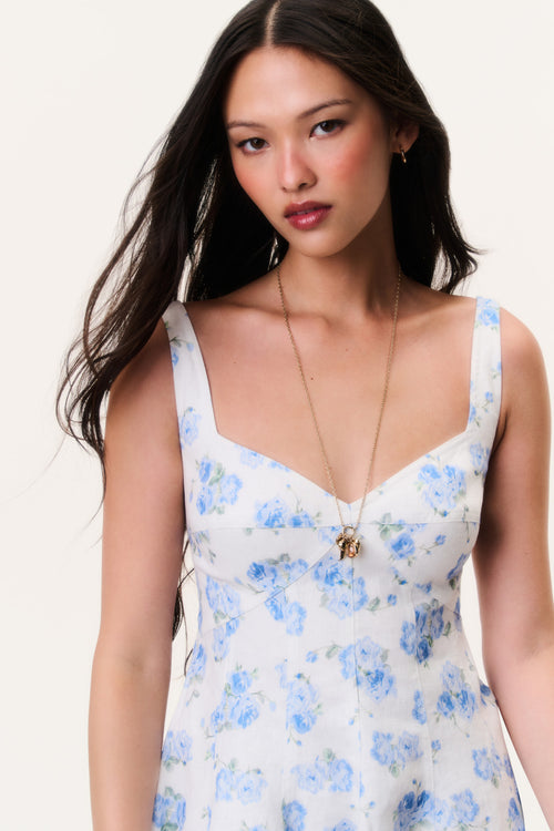 Nabi Linen Floral Mini Dress