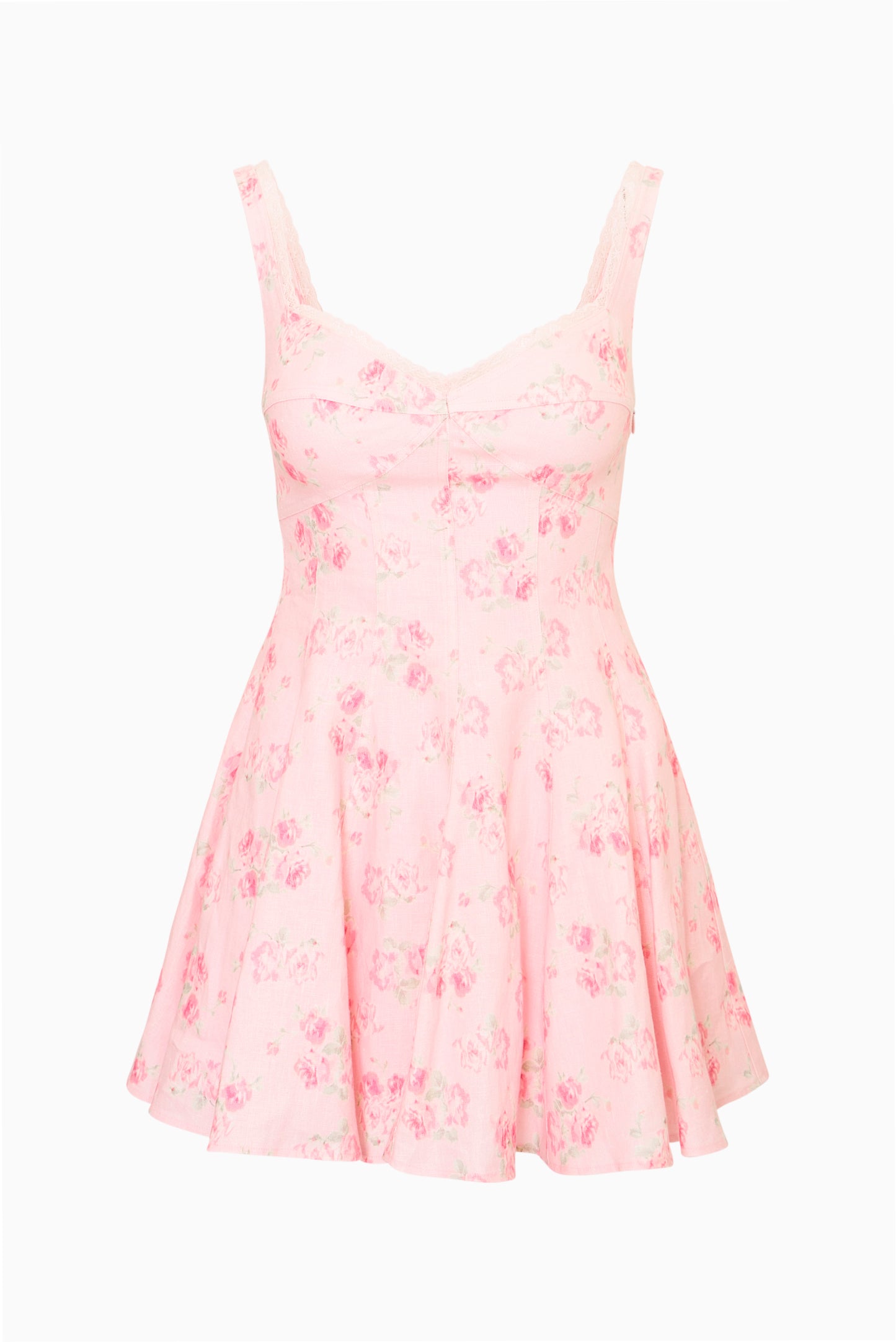 Floral Sweetheart Neckline Sleeveless Fit and Flare Mini Dress