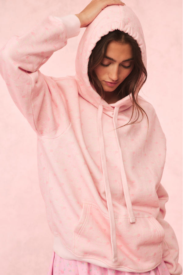 Nacova Floral Cotton Hoodie - PEONY SUGAR main image 1