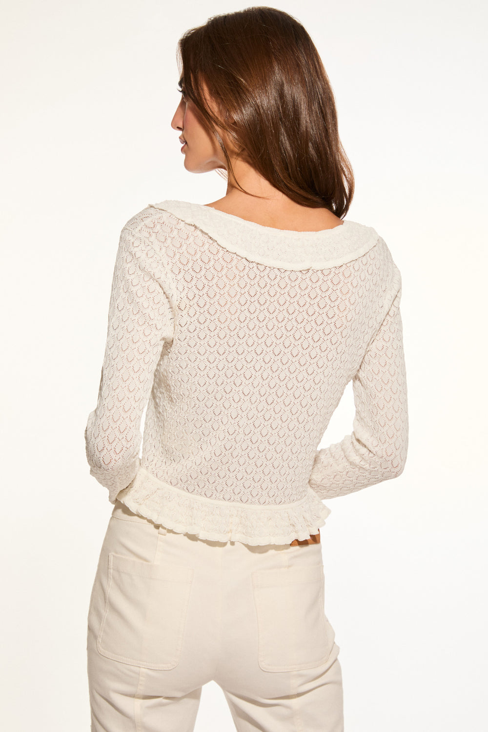 Nilah Stretch Knit Cardigan - LOTUS PETAL