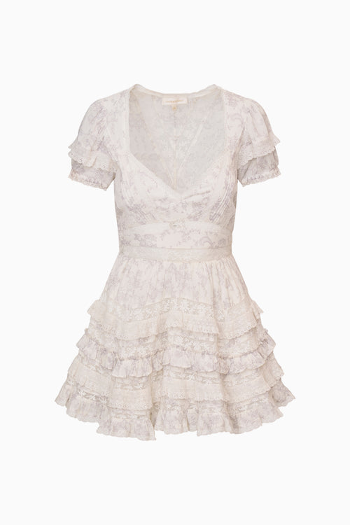 Nivara Lace Ruffle Mini Dress