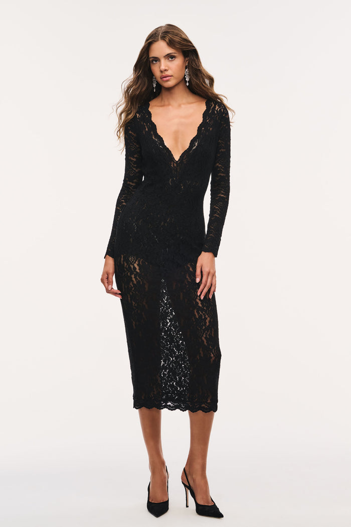 Niven Stretch Lace Midi Dress