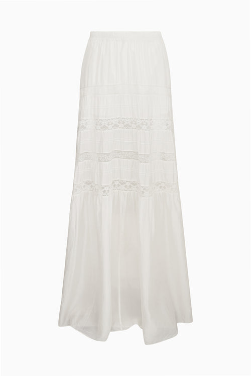 Nivine Silk Lace Maxi Skirt
