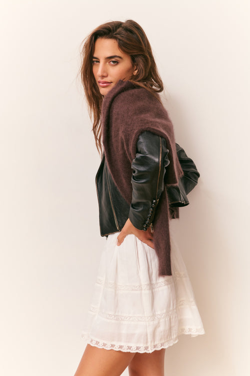 Nyssara Distressed Leather Jacket