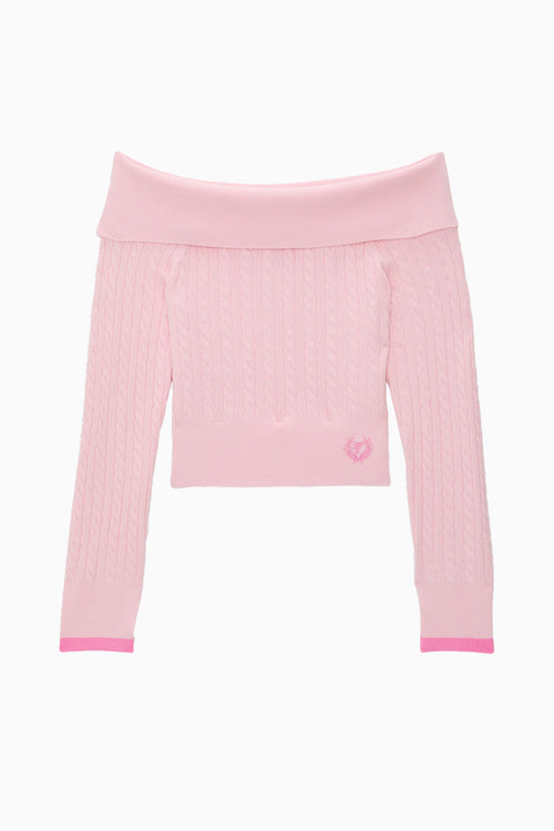 PINK x LoveShackFancy Off The Shoulder Sweater