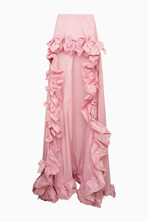Olivera Taffeta Bow High-Low Skirt