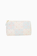 Floral-patterned pouch on a white background