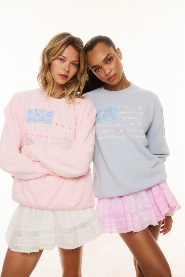 Palo Americana Fleece Pullover Moons Moonstone | Love Shack Fancy main image 1