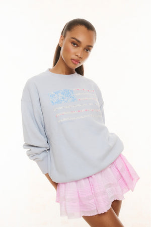 Palo Americana Fleece Pullover Moons Moonstone | Love Shack Fancy