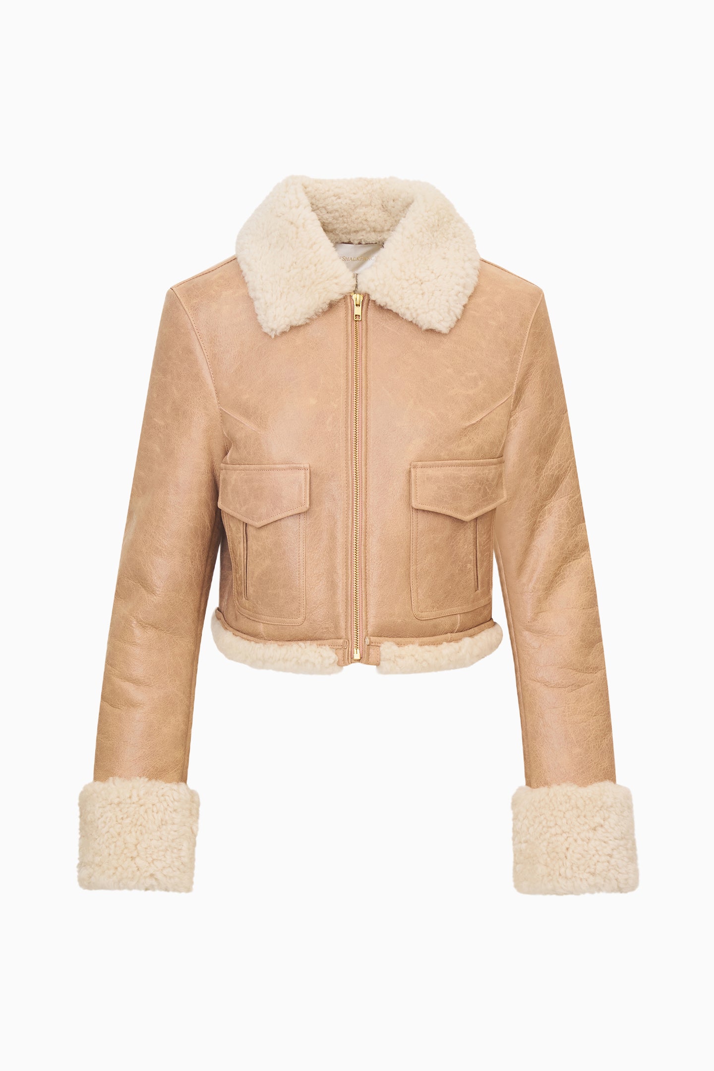 ラッキー Pansy Cropped Shearling Jacket