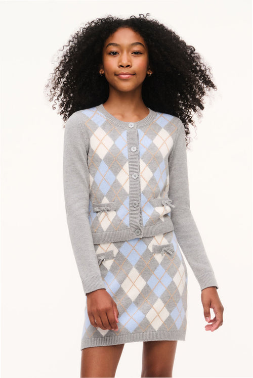 Tween Argyle Renilly Cardigan