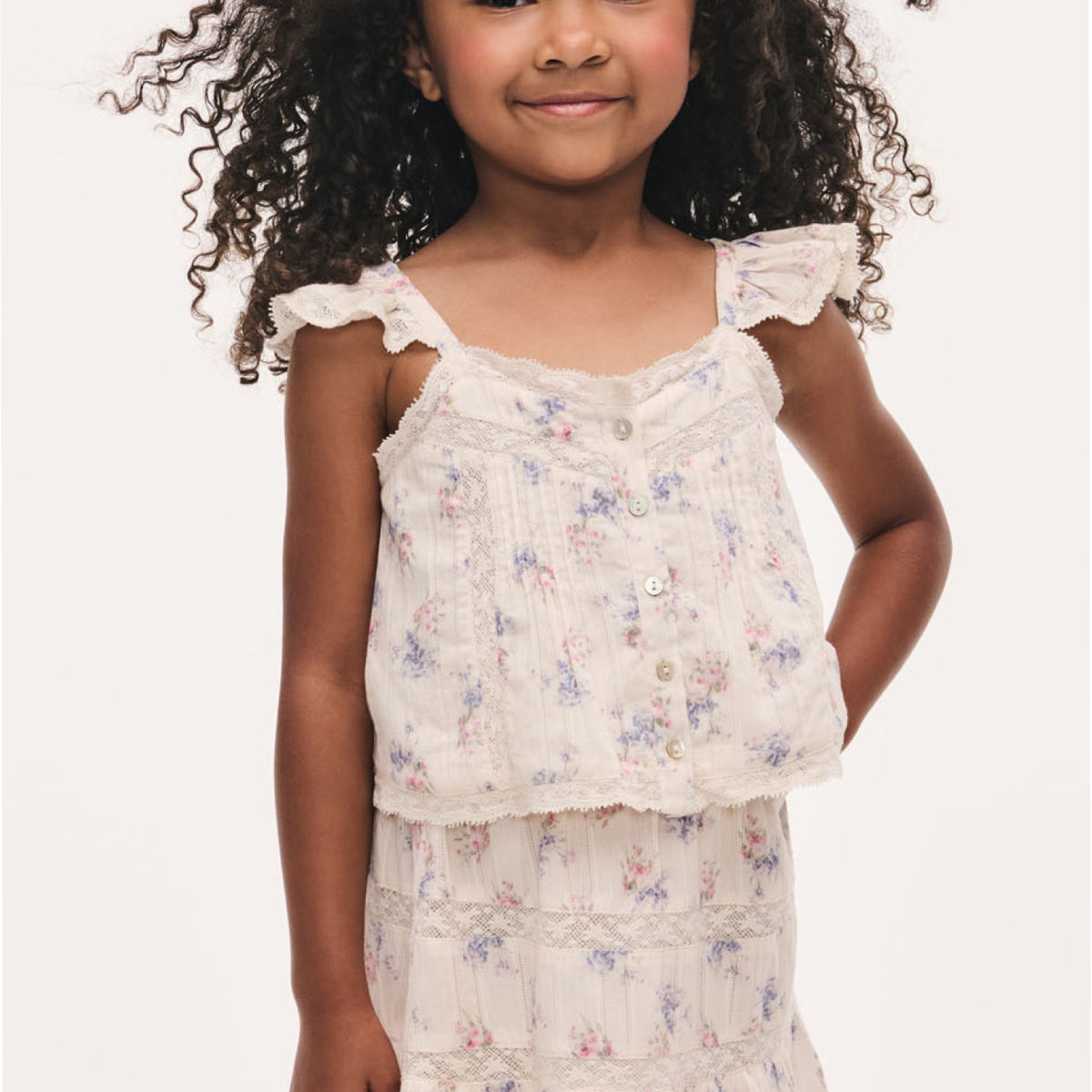 チャーム v.rina.jk Norina Floral Lace Girls Camisole | LoveShackFancy