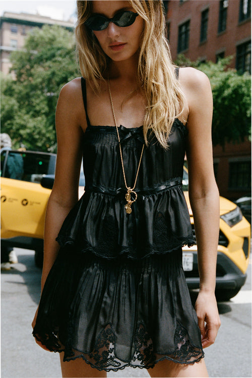 Marais Silk Habotai Mini Skirt