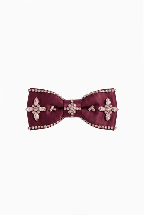 Haela Embellished Satin Bow Barrette