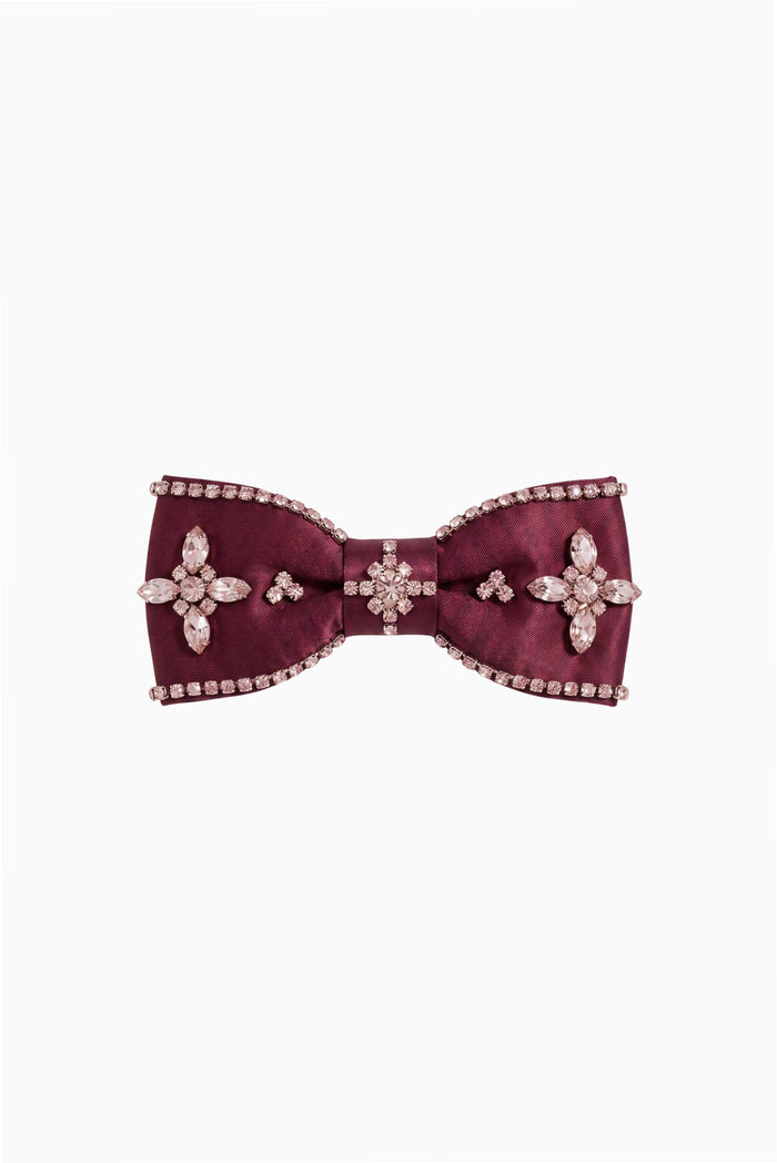 Haela Embellished Satin Bow Barrette