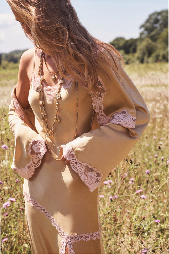 Elarine Silk Lace Top