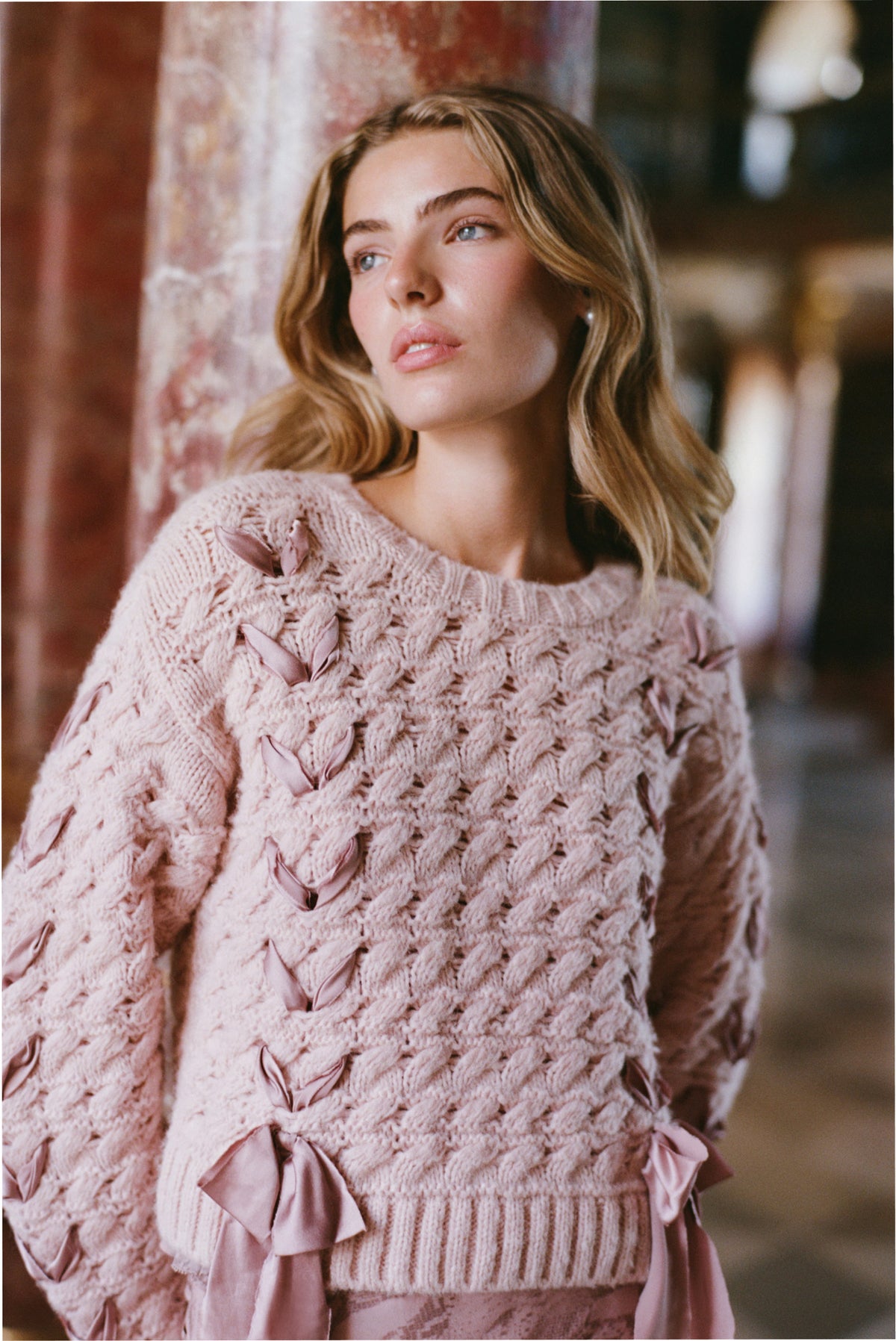 Quimby Alpaca Wool Ribbon Sweater
