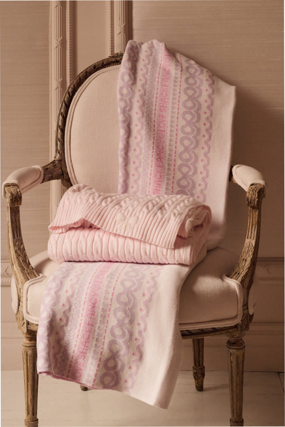 Fairisle Jacquard Knit Throw Blanket