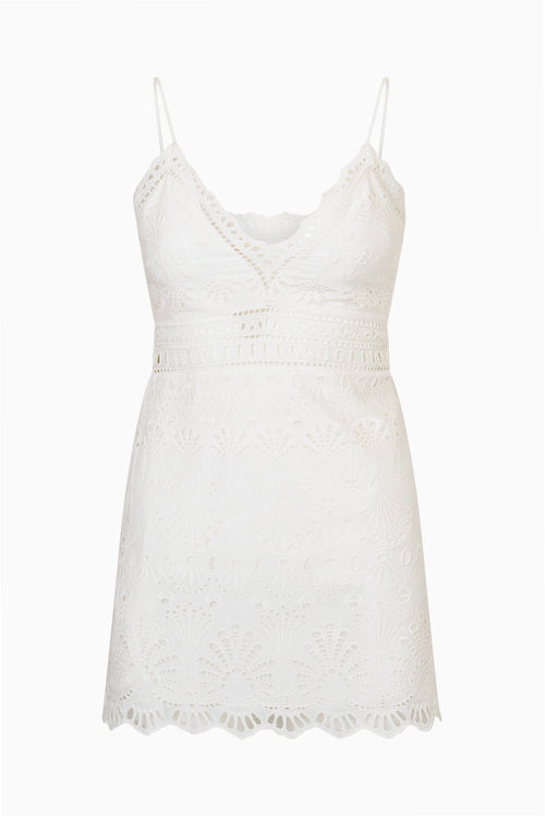 Peppy Eyelet Cotton Mini Dress