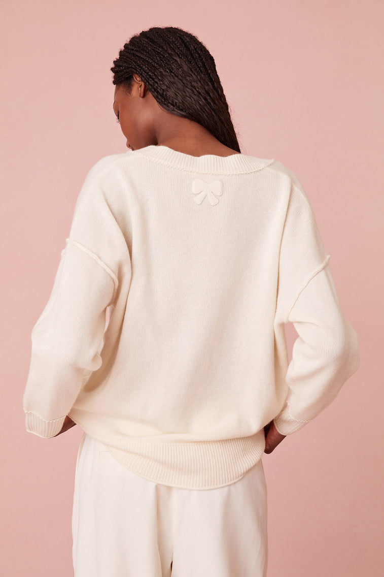 Perrine Cashmere V-Neck Pullover