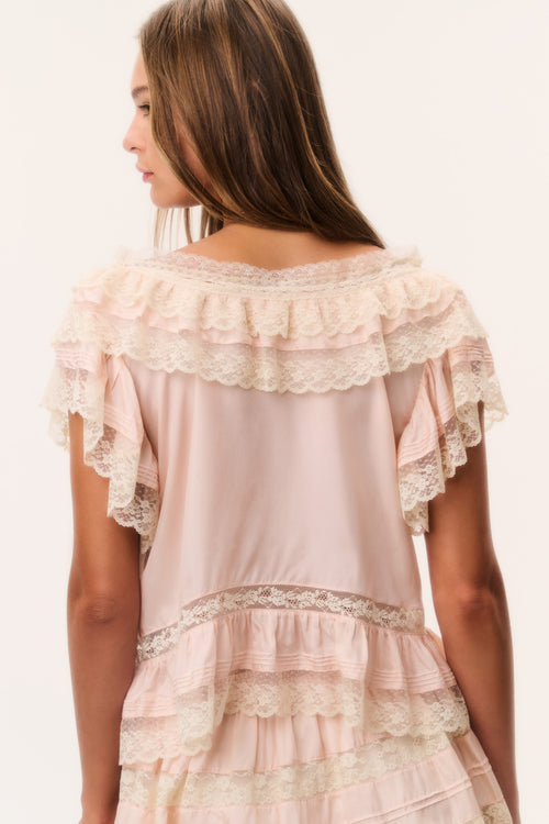 Persine Silk Ruffle Top