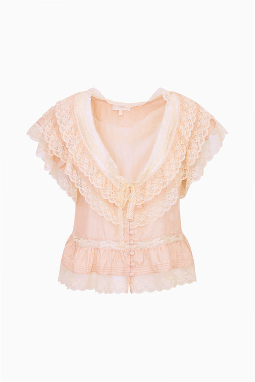 Persine Silk Ruffle Top