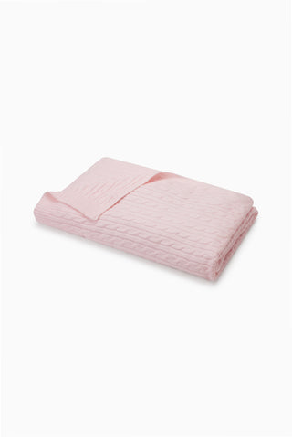 Powdered Peony Cable Knit Blanket