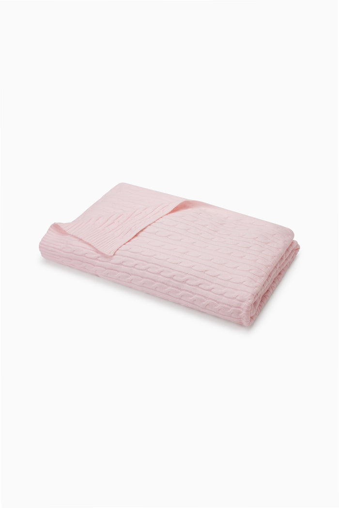 Powdered Peony Cable Knit Blanket